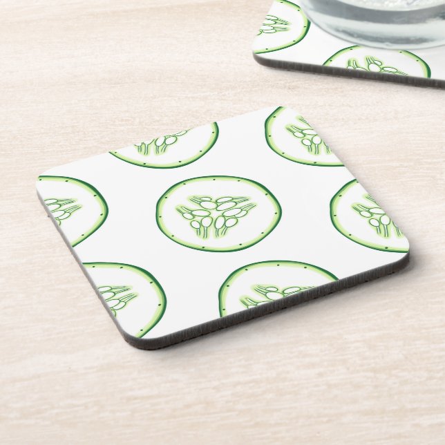 Posavasos Patrón de rodajas de pepino (Lado Izquierdo)