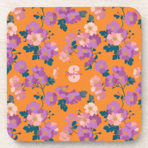Posavasos Patrón de Rosas salvajes de color vintage