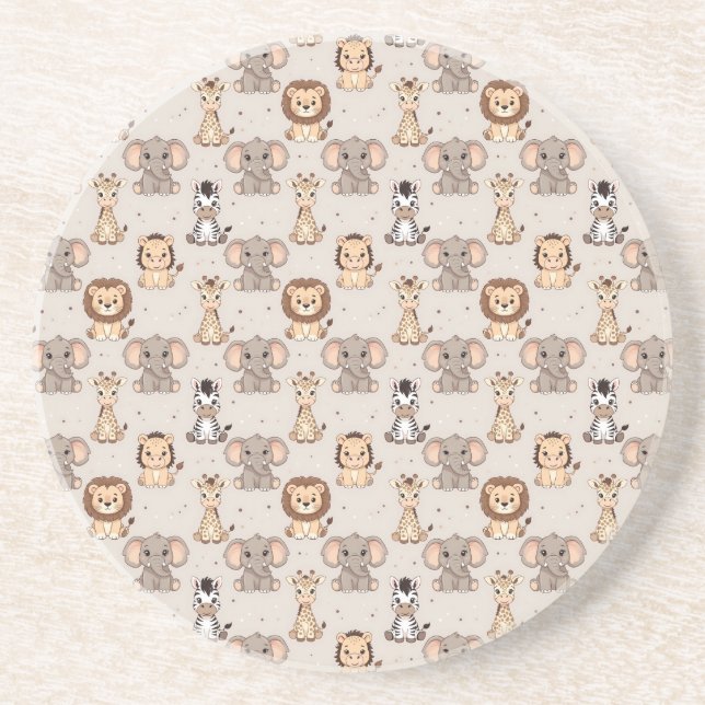 Posavasos Patrón de safari para bebé neutral (Frente)