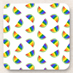 Posavasos Patrón de sandía arco iris