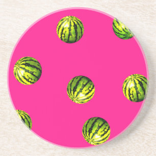 Posavasos patrón de sandía rosa