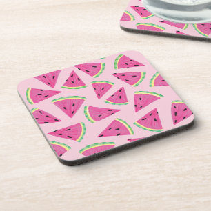 Posavasos Patrón de sandía tropical rosa