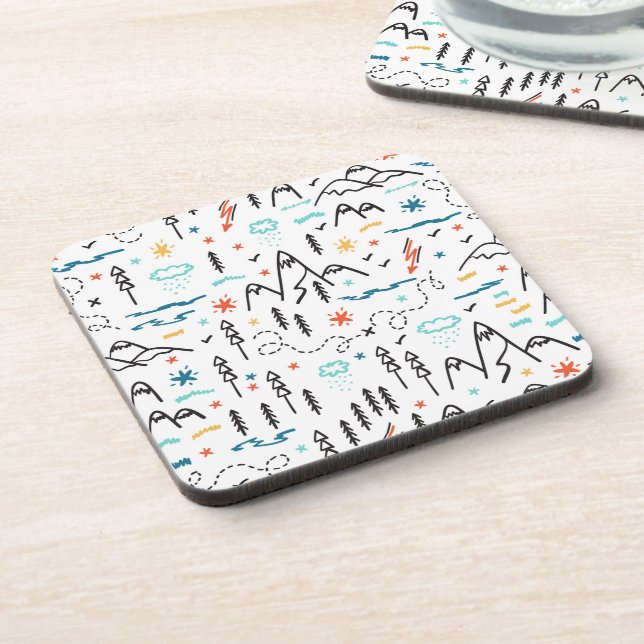 Posavasos Patrón de senderismo de montaña (Lado Izquierdo)