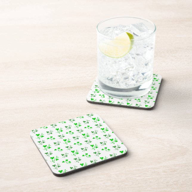 Posavasos Patrón de Shamrock verde (Lado Derecho)