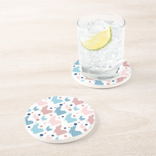 Posavasos Patrón de silueta de conejito juguetón