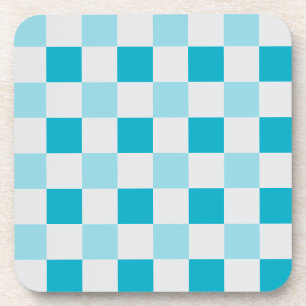 Posavasos Patrón De Tablero Blanco Y Azul