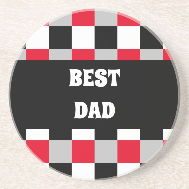 Posavasos Patrón de tablero de ajedrez editable (Frente)