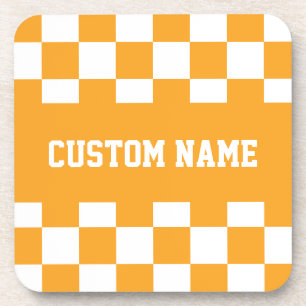 Posavasos Patrón de tablero de verificación de nombres perso