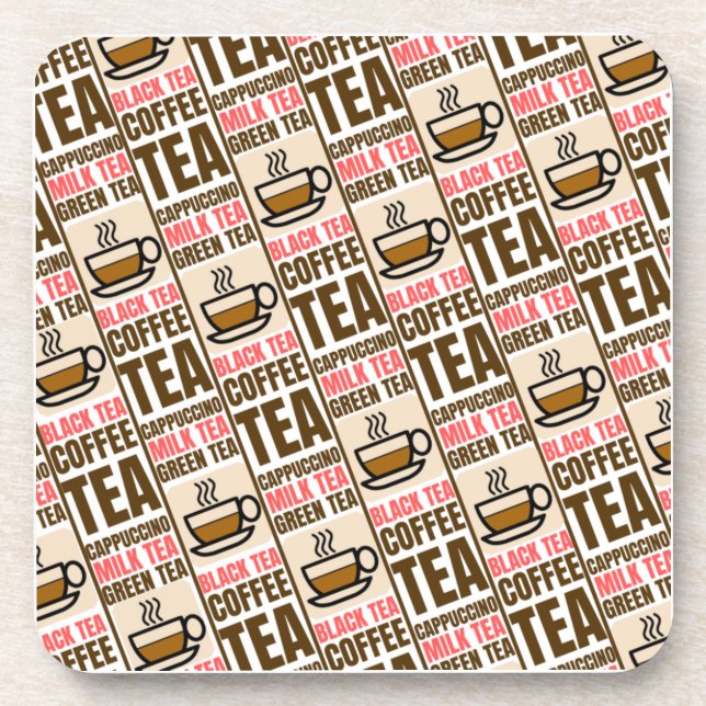 Posavasos PATRÓN DE TÉ DE CAFÉ, escayola de plástico dura (Frente)