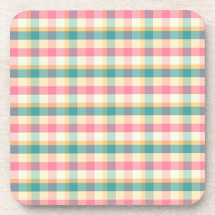 Posavasos Patrón de tejado rosado y Verde azulado brillante