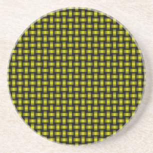Posavasos Patrón de Tejido Amarillo Negro