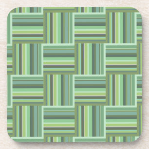 Posavasos Patrón de tejido de rayas de color verde oliva