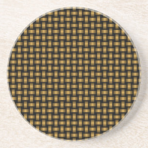 Posavasos Patrón de tejido negro naranja