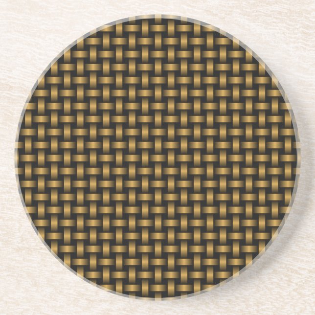 Posavasos Patrón de tejido negro naranja (Frente)