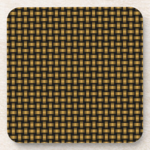 Posavasos Patrón de Tejido Negro Naranja