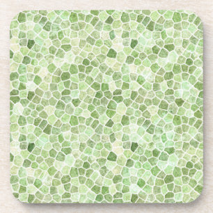 Posavasos Patrón de terrazo de mosaico empedrado verde pálid