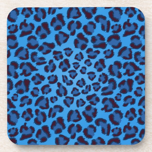 Posavasos patrón de textura de leopardo azul (Frente)