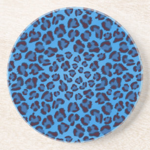 Posavasos patrón de textura de leopardo azul