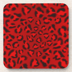 Posavasos Patrón de textura de leopardo rosa.