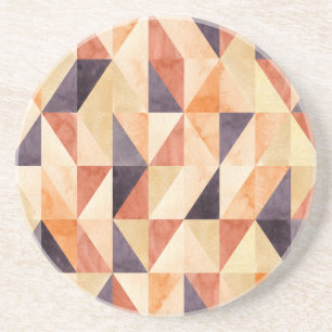 Posavasos Patrón de tierra de color de agua mosaico triangul