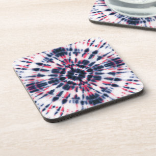 Posavasos Patrón de tinte azul y rojo