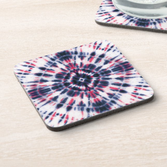Posavasos Patrón de tinte azul y rojo (Lado Izquierdo)