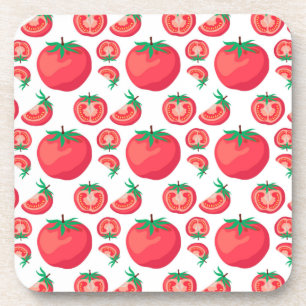 Posavasos Patrón de Tomate Rojo Divertido y Lindo