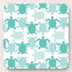 Posavasos Patrón de tortuga Verde azulada