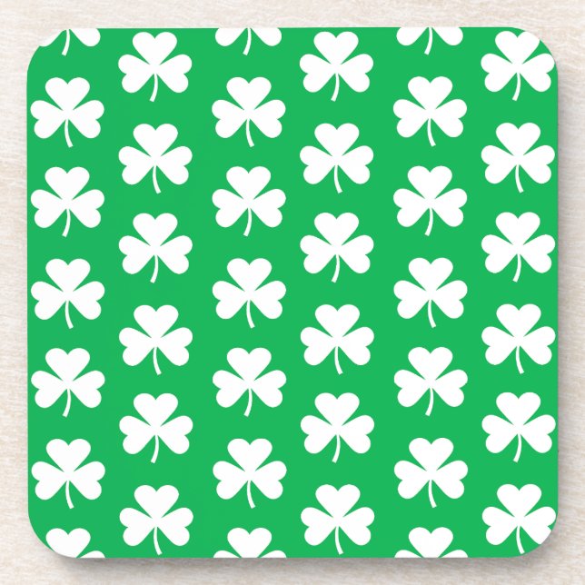 Posavasos Patrón de tracción verde y blanco (Frente)