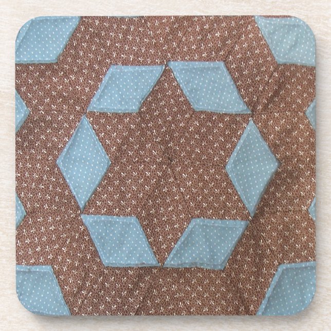 Posavasos Patrón de trama - Bloque de talla de castillo (Frente)