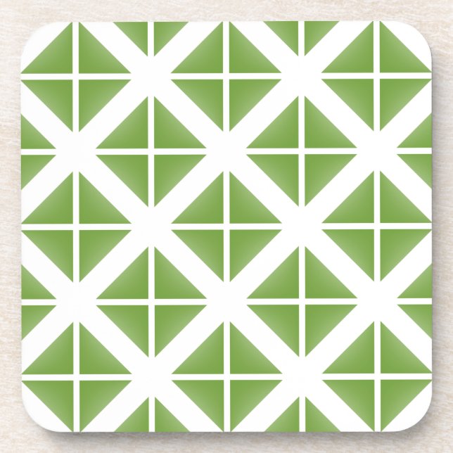 Posavasos Patrón de triángulo de moda verde (Frente)