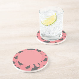 Posavasos Patrón de ubre de vaca divertida rosa