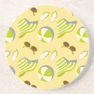 Posavasos Patrón de vacaciones en la playa con gafas de sol 