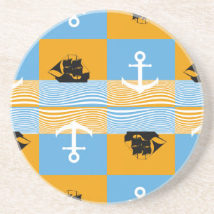 Posavasos Patrón de velero y ancla