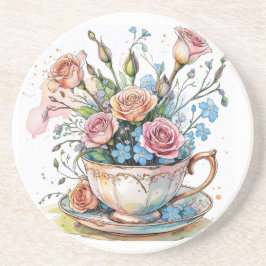 Posavasos Patrón de ventilación floral - Agua suave arte Boh
