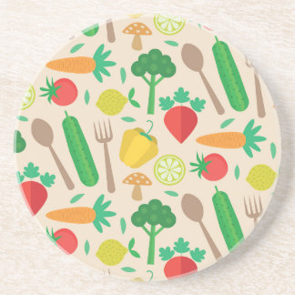 Posavasos Patrón de verduras colorido y lindo del mercado de