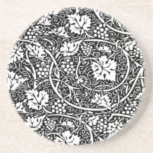 Posavasos Patrón de vid de uva negra y blanca de William Mor