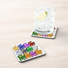 Posavasos Patrón De Xmas Cuadros Gatito