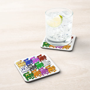 Posavasos Patrón De Xmas Cuadros Gatito