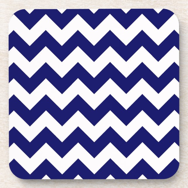 Posavasos Patrón de Zig-Zag azul y blanco de la corona de la (Frente)