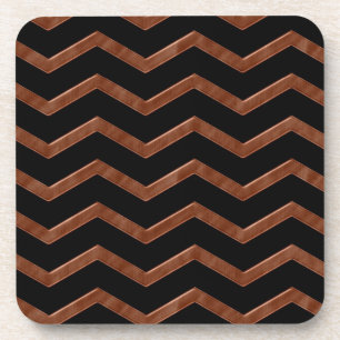 Posavasos Patrón de Zig Zag de Bronce Metálico