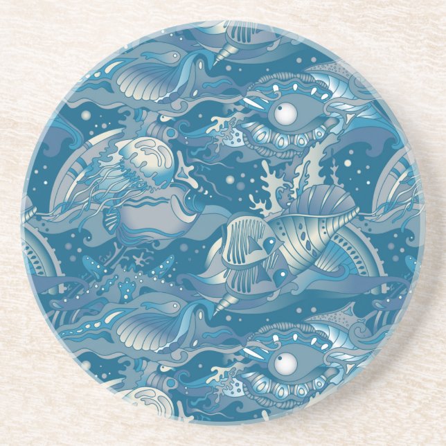 Posavasos Patrón del mar tropical (Frente)