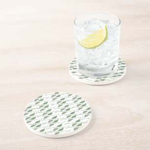 Posavasos Patrón dibujado a mano de follaje botánico verde