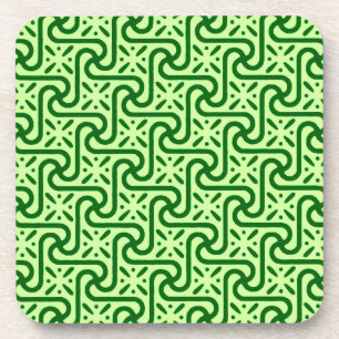 Posavasos Patrón egipcio de azulejos, verde esmeralda y lima