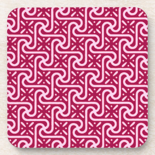 Posavasos Patrón egipcio de tejas, burdeos y rosa