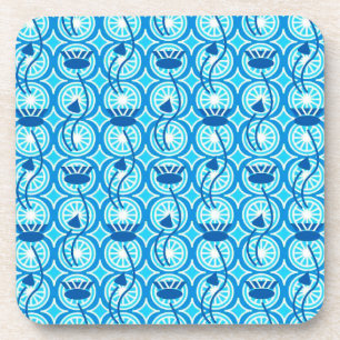 Posavasos Patrón egipcio Lotus, cobalto y turquesa