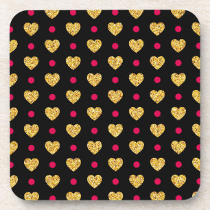 Posavasos Patrón el día de San Valentín Gold Hearts-23655