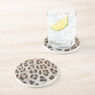 Posavasos Patrón elegante de estampado de piel de leopardo d