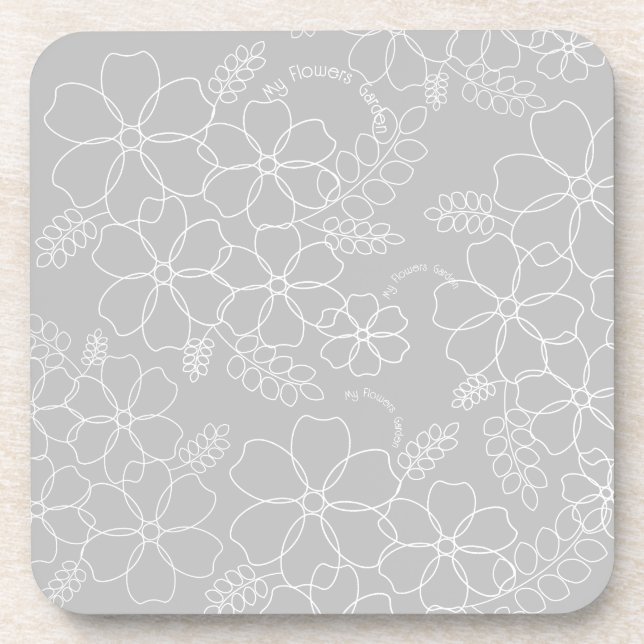 Posavasos Patrón elegante y sencillo de flores de verano (Frente)