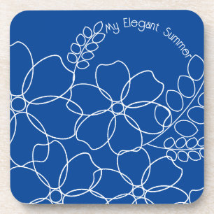 Posavasos Patrón elegante y sencillo de flores de verano